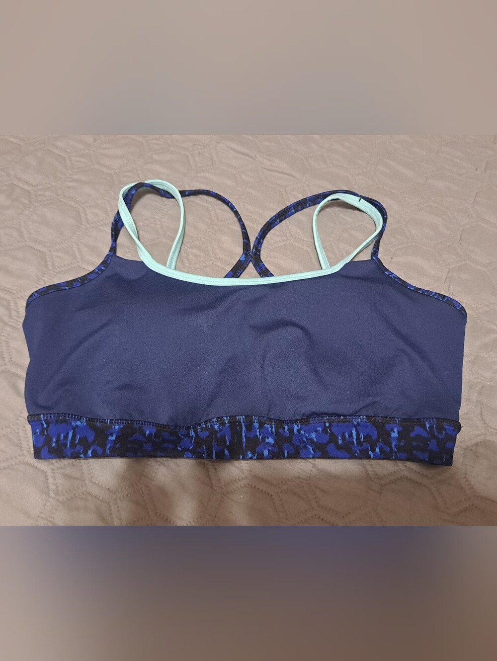 Gaiam Navy Blue Strappy Sports Bralette Sz L